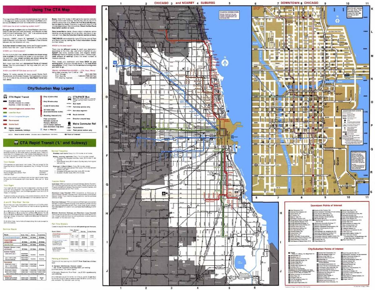 автобусні маршрути Чикаго карті