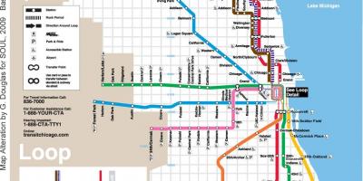 Чикаго поїзді на карті синя лінія