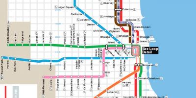 Карта Чикаго синьої лінії