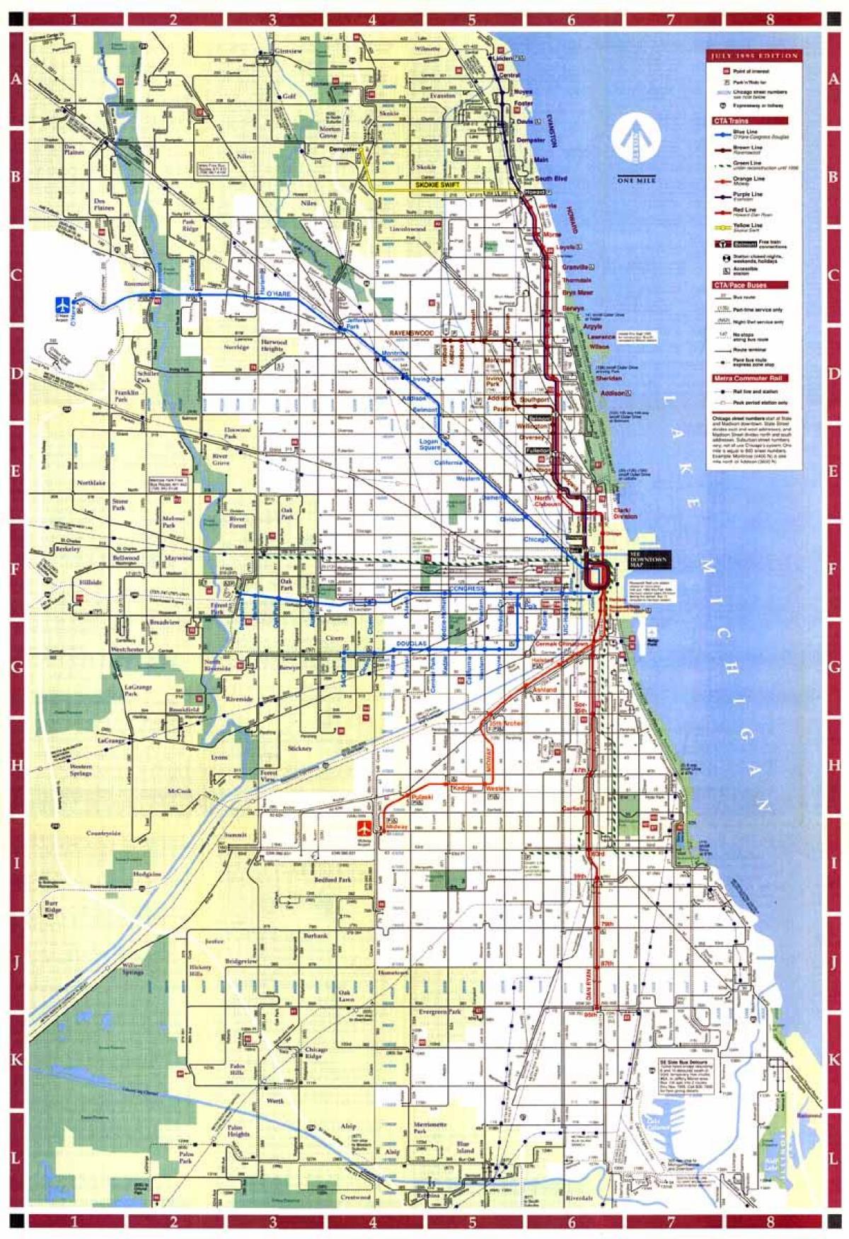 карта міста Чикаго межі