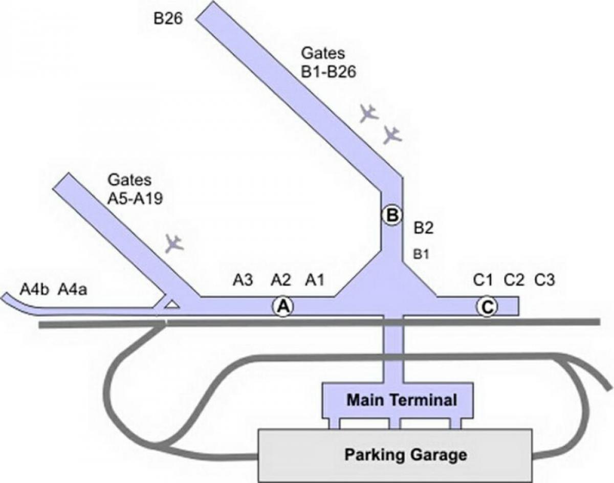 карта аеропорту Чикаго Мідуей