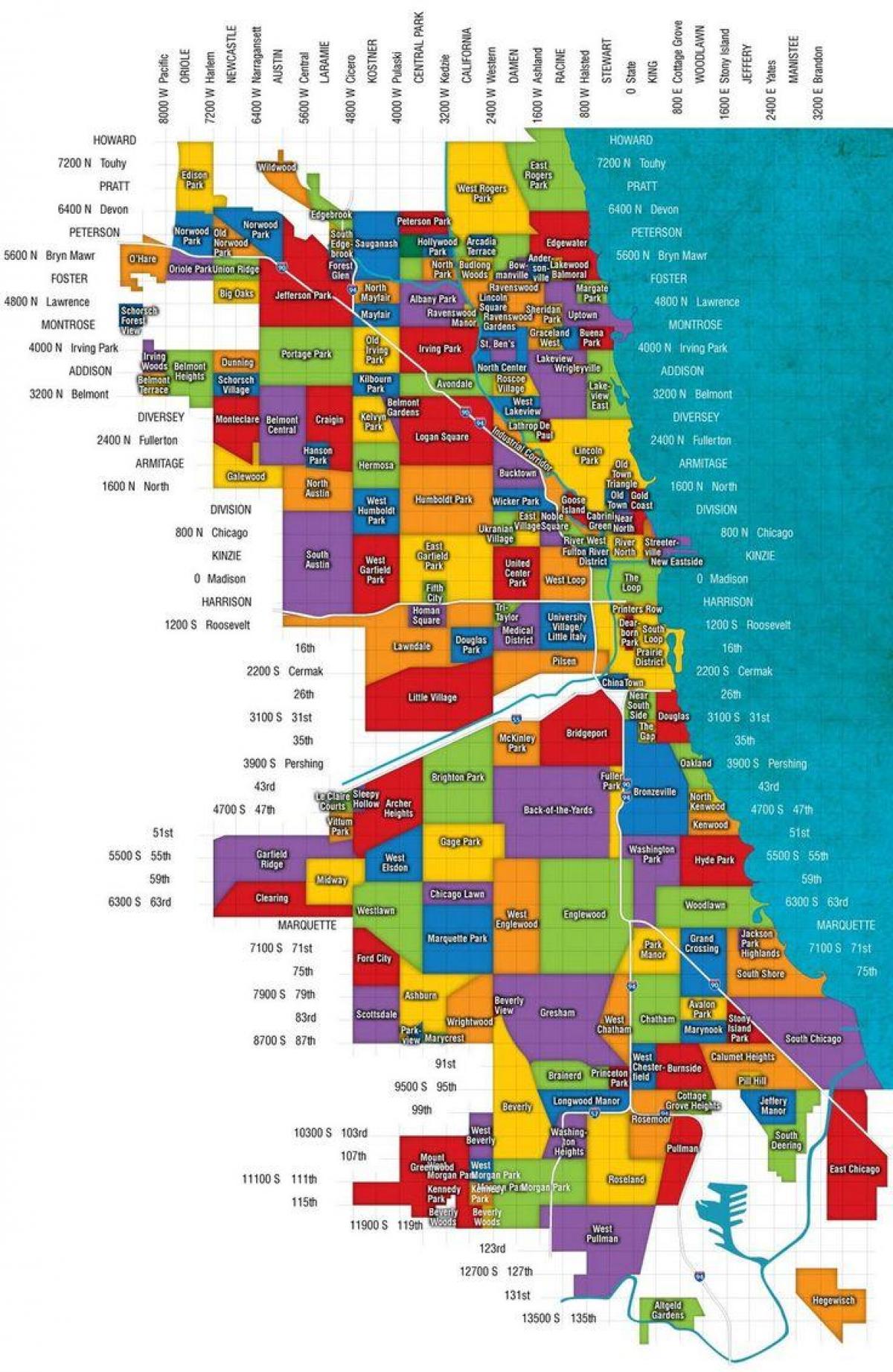 Чикаго і передмістях карті