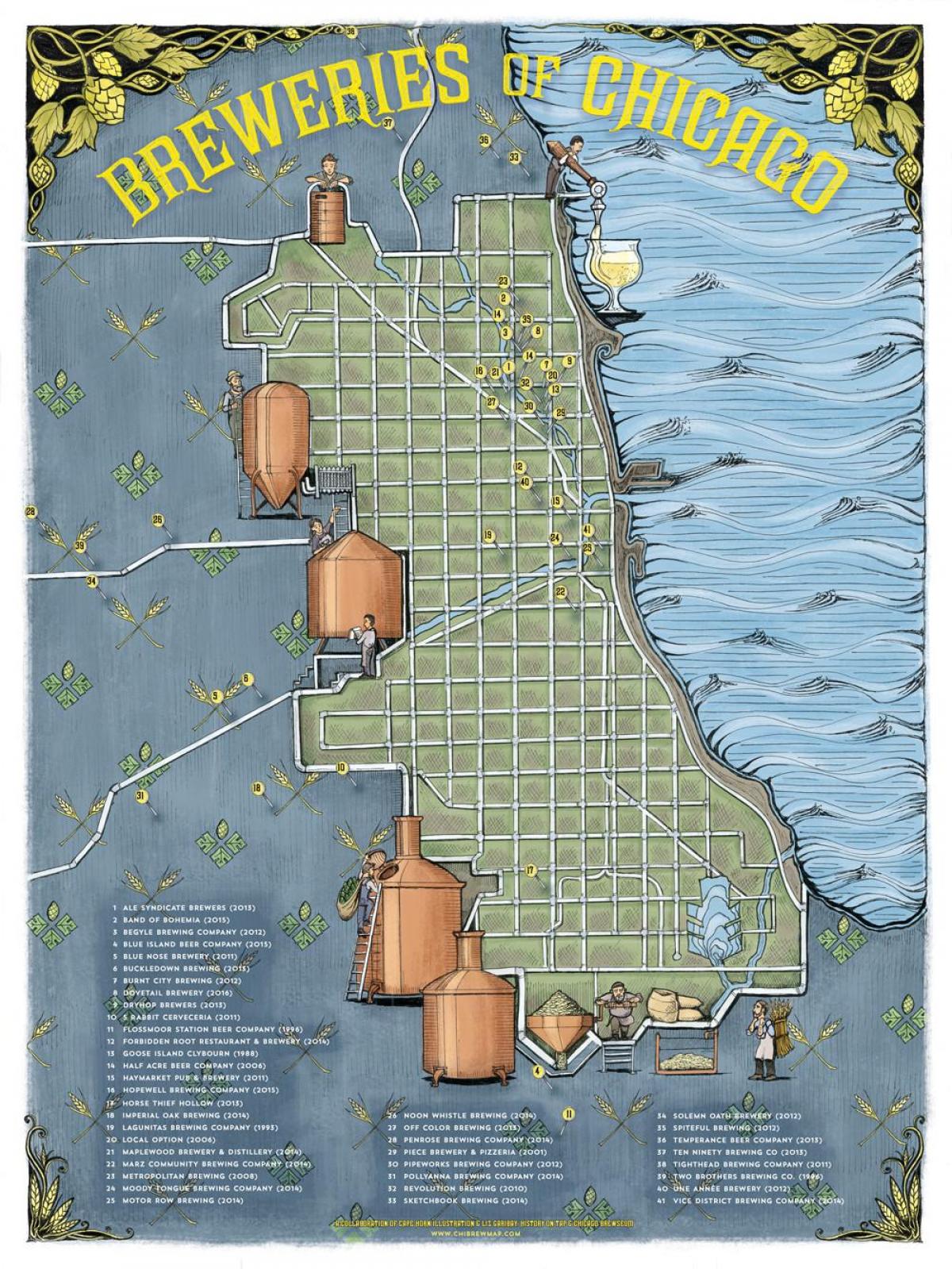 Чикаго пивна карта