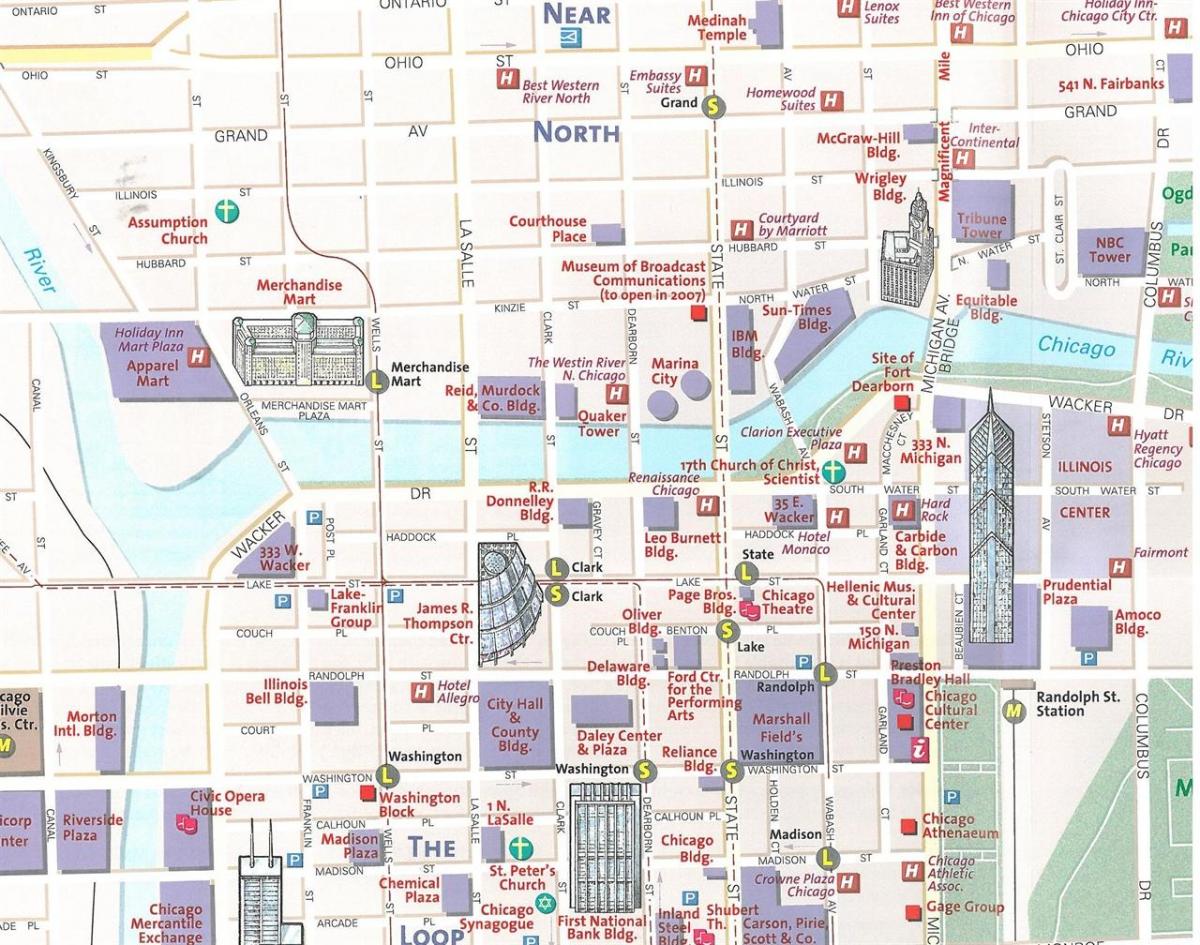 туристична карта Чикаго