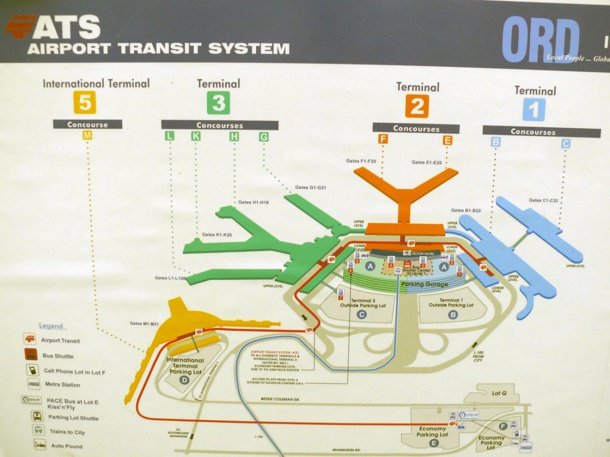 карта аеропорту Чікаго о'хара