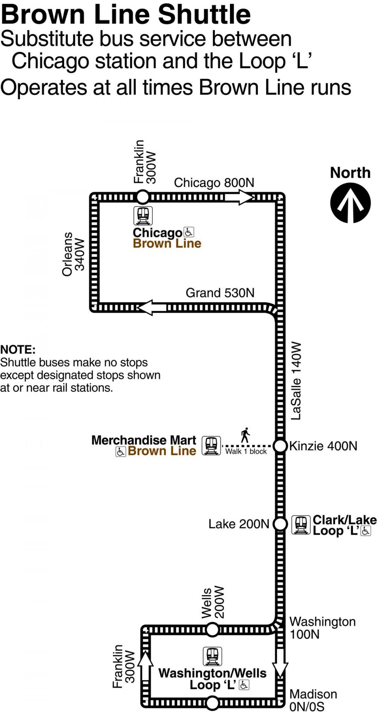 Чикаго коричнева лінія карті