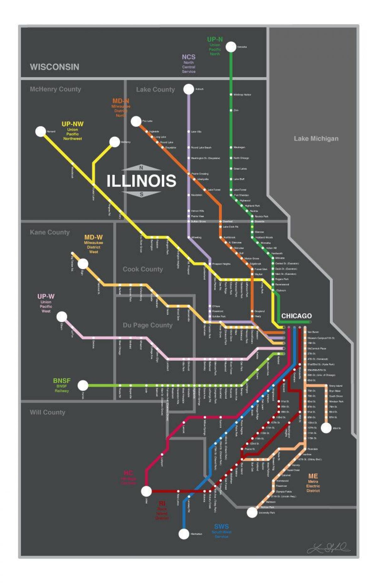 метра карті Чикаго