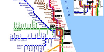 Метро в Чикаго карті