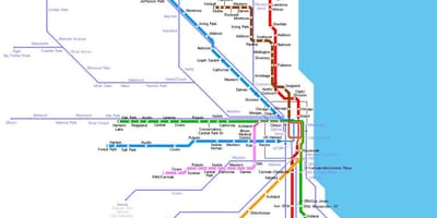 Станції метро Chicago карті